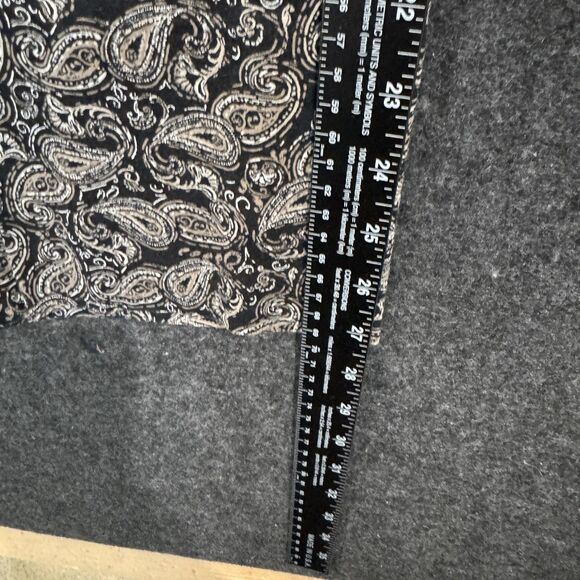 J Jill Pants Womens 16 Black Beige Paisley Print Stretch Cotton Ankle Slacks - Picture 6 of 9